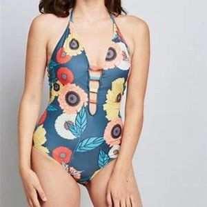 Modcloth The Tereza One-Piece Floral Swimsuit S NWOT